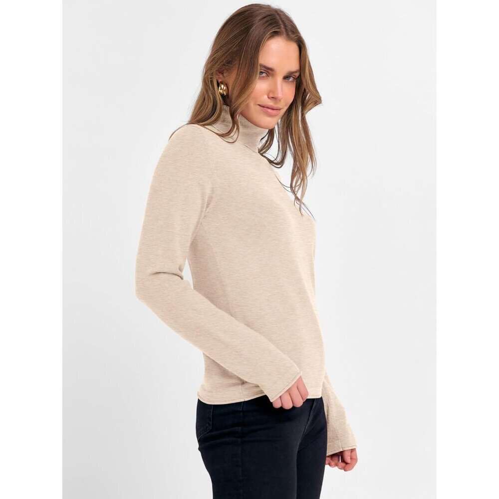 Womens Turtleneck Sweater Knit Long Sleeve Casual Light Lightweight Pullover - Picture 5 of 6